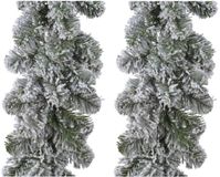 Kaemingk B.V. Dennenslinger guirlande - Set van 3x stuks - vert avec neige - plastique - 270 cm
