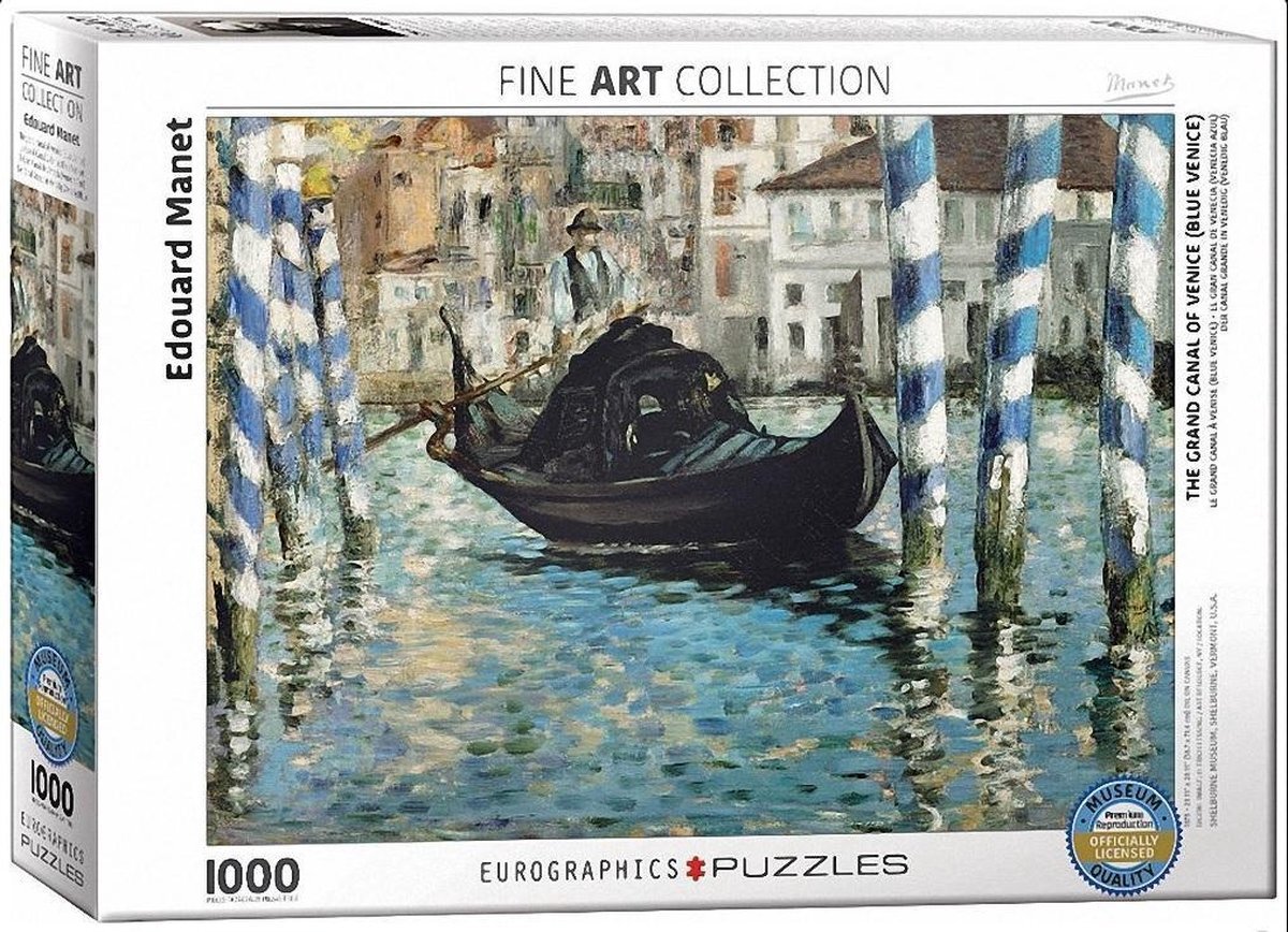 Eurographics Het Canal Grande van Venetië (Blauw Venetië) door Edouard Manet 1000-delige puzzel