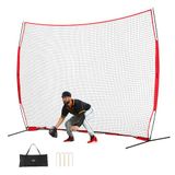VEVOR Barricade Backstop Net, 3,7 x 2,7 m Ball Sports Barrier Netten, draagbaar oefenapparatuur met draagtas, beschermscherm voor honkbal softbal lacrosse voetbal hockeytraining, voor achtertuin