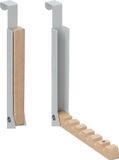 Relaxdays deurhaak set van 2 - inklapbaar - voor 6 kleerhangers - deurdiktes tot 2 cm - grijs