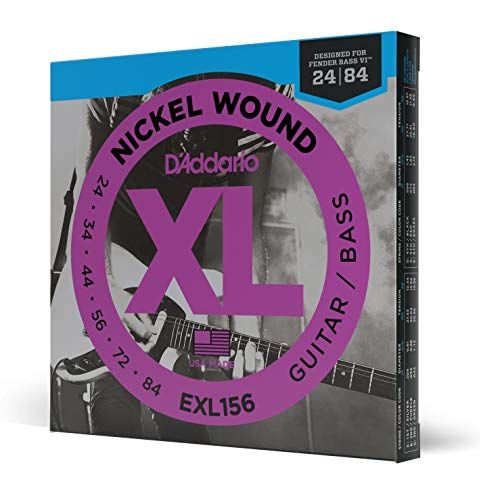 D'ADDARIO EXL156 Snaren voor Fender Bass VI - Vernikkeld Staal - 6 omwikkelde snaren (24-84)