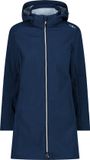 CMP Softshell Dames Parka met Rits en Capuchon - Blue Ink-Cristal Blue - Maat 36