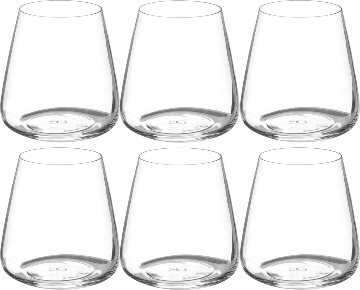 Secret de Gourmet Set van 6x stuks tumbler glazen Selenga 430 ml van glas - Drinkglazen - Waterglazen