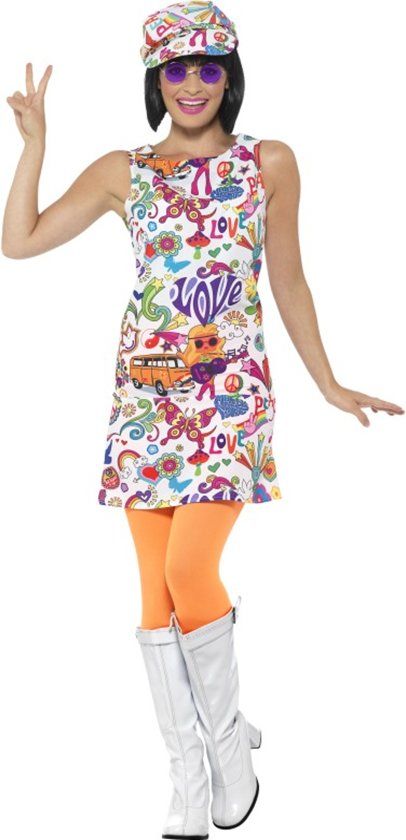 Generik Cool jaren 60 hippie kostuum voor vrouwen - Verkleedkleding