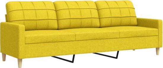 vidaXL Driezitsbank 210 cm stof lichtgeel