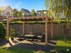 Shades Douglas houten pergola inclusief een Harmonica schaduw doek keur Arctic White kopmaat 12 x 12 cm
