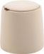 TRUUSK Ronde Zitkruk met Opbergruimte - Beige Fluweelachtig - Ø44cm x 47,5cm - Bijzettafel met Afneembare Deksel