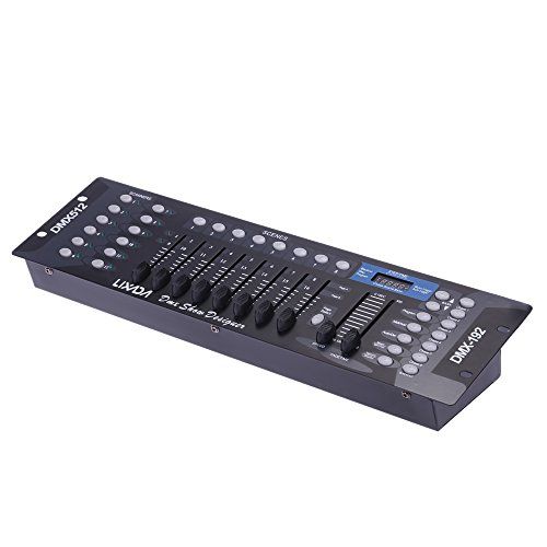 Lixada DMX-controller DMX 512 console, 192 kanalen voor DJ Disco Light Party scène, ruimteverlichting, woonkamer