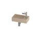 Proline HIT Fonteinset Hardsteen Kraangat Links 40x23x10 cm Sand Stone Chroom