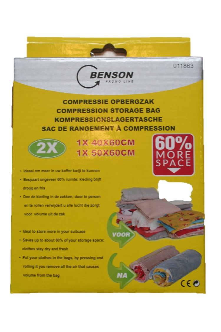 Benson VacuÃ¼m Opbergzakken 40x60cm + 50x60cm