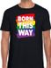 Bellatio Decorations Shoppartners Bv Gay Pride Born This Way T-shirt - Zwart Regenboog Shirt voor Heren - Maat XL