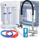 Ari HighFlex Robinet de cuisine professionnel avec raccord de filtre à eau, douchette extractible, pivotant à 360 degrés, chrome