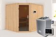 Karibu Malin Sauna Antracietglas Biokachel 9 kW Externe Bediening