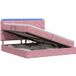vidaXL Lit de rangement LED avec matelas Rose 200 x 200 cm Velours