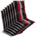 Beautissu HighLux HL, 120x50x7 cm, noir-rouge-blanc à carreaux, set de 7, pour usage extérieur