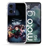 Cokitec Motorola G35 5G Manga Demon Slayer Zwart Versterkte hoes
