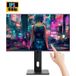 FYHXele 27 Inch 1K 60Hz Touchscreen Monitor IPS Hoge Kleurengamma Kantoor Desktop Computer 10-punts Touch Heffend Draaibaar HDMI