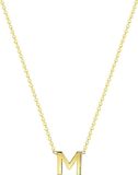 Lucardi Dames Ketting met letter hanger - 9 karaat - Ketting - Cadeau - 43 cm - Geelgoud