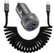 Buddi Power USB - C Autolader & USB - A + C Poort met USB-C naar Lightning Krulsnoer Kabel | Snelladen 89W | Compact formaat | Telefoon oplader voor in de auto | Geschikt voor sigarettenaansteker