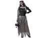 Atosa Grijs bruidskostuum voor volwassenen, dames, lichaam, geest, horrorkostuums voor Halloween, carnaval, themafeesten, inclusief sluier, lange jurk, comfortabel, grappig en origineel, XL