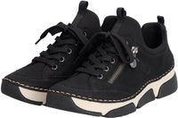 Rieker 45913 Slip-On Sneakers voor dames, lage schoenen, zwart, 41 EU