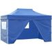 Tente de réception pliable avec 4 parois 3x4 m acier bleu