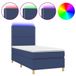 vidaXL Boxspringbed met matras en blauwe LED-verlichting, 140x200 cm, gestoffeerd