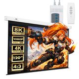 Maclean Brackets 120 Remote Control Electric Projection Screen 4: 3 240x180 MC-593