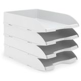 Waytex 4 stuks brievenbak, A4, kunststof, ondoorzichtig, wit
