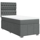 vidaXL Boxspringbed met matras, donkergrijs, 120x200 cm, gestoffeerd