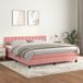 Maison Exclusive - Sommier à lattes de lit avec matelas rose 160x200 cm velours