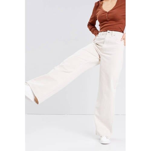 Cache Cache High Waist Wide Leg Jeans - Ecru