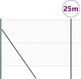 vidaXL Hexagonal mesh fence, ground-mounted, 25 x 1.5 m, Green