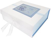 Wit White Cotton Cards NBB2X Herinneringsdoos voor pasgeborenen, motief konijn, 27,2 x 32 x 11 cm, blauw