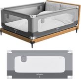 Tulano Cover 46 - 160 cm - Veilig Baby Bedhekje - Uitvalbeschermer Uitvalbeveiliging - Grijs