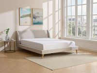 Vente-unique Bedframe stof beige 180 x 200 cm