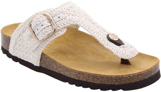 Scholl Platte sandalen Vrouwen Creme Maat 36