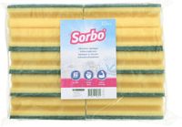 Sorbo Schuurspons - 10x stuks - schoonmaakspons - groene schuurvlak - 14x7x4,5 cm - viscose