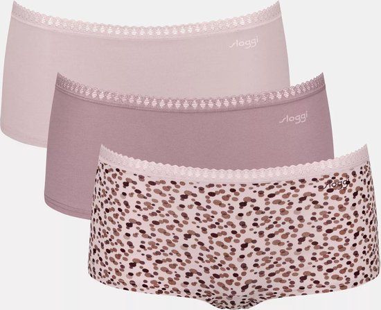 sloggi GO Crush Short 3-pack Dames Onderbroek - Cacao - Maat L
