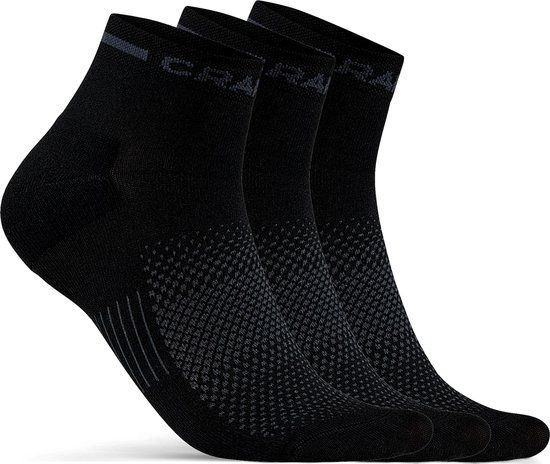 Craft Core Dry Mid Sokken 3-Pack Zwart Unisex - Schoenmaat 34-36