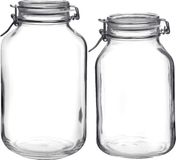 Bormioli Rocco Set van 2x weckpotten/inmaakpotten met beugelsluiting 3 liter - 4 liter - Transparant Glas