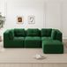 Canapé d'angle sans cadre, en forme de L, avec pouf assorti, 3 places, profondeur d'assise profonde, aucun assemblage requis (vert)