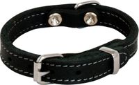 Jack and Vanilla Vetleder halsband zwart 25 mm x 55 cm