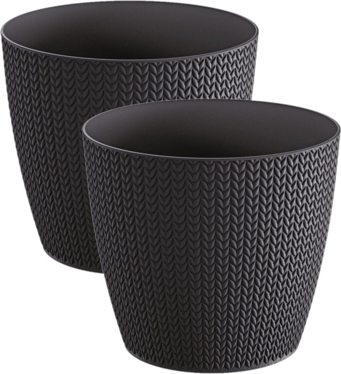 Prosperplast Set van 2 plantenpotten Ø 26 cm - Antraciet