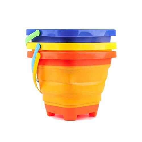 TLHWIN Panda TLHWIN 3PCS Opvouwbare Emmer Telescopische Emmer Emmer Zand Emmers Siliconen Inklapbare Emmer, voor Kinderen Strand Spelen Camping Gear Water Vis Wassen Tuin Zomer Zwemmen Speelgoed Thuis (3PCS-A)