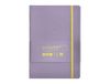 Antartik Notitieboek met elastiek, wit deksel, A5 vellen, stippen, violet en geel, 80 vellen, 80 g/m², FSC