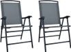 Chaises pliantes, lot de 2, textile gris