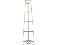 Home Deco Factory Hoekplank met 5 niveaus - Metaal - Wit - 34,5 x 180 cm