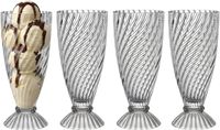 Alessandro ijscoupe Hawaii - 4x stuks - glas - kristal - 360 ml - 18 x 8 cm - ijs schaaltjes