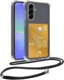 BTH Hoesje Geschikt voor Samsung Galaxy A36 Siliconen Transparant met Telefoonkoord en Pasjeshouder